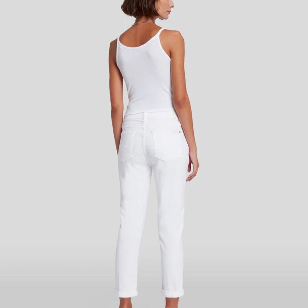 7 FOR ALL MANKIND BROKEN TWILL JOSEFINA IN WHITE - Picture 2 of 7